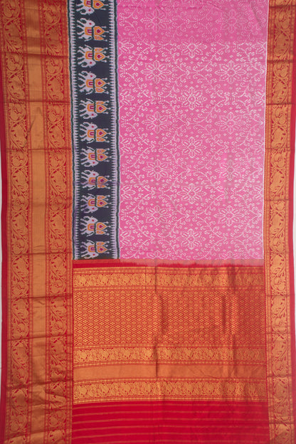 Kanchipuram Silk Ikat Pink Saree