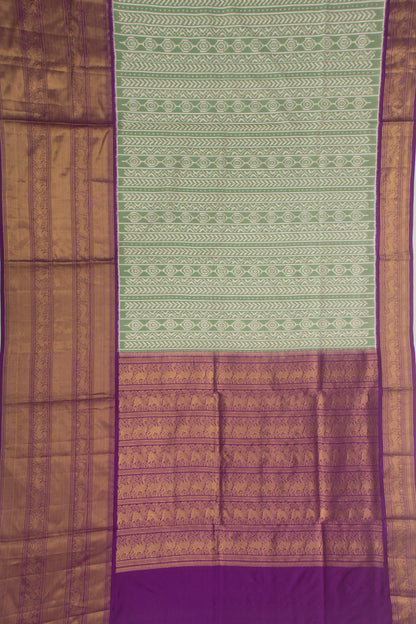 Kanchipuram Silk Ikat Green Saree