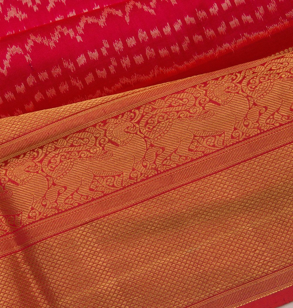 Kanchipuram Silk Ikat Red Saree