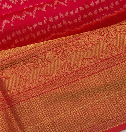 Kanchipuram Silk Ikat Red Saree