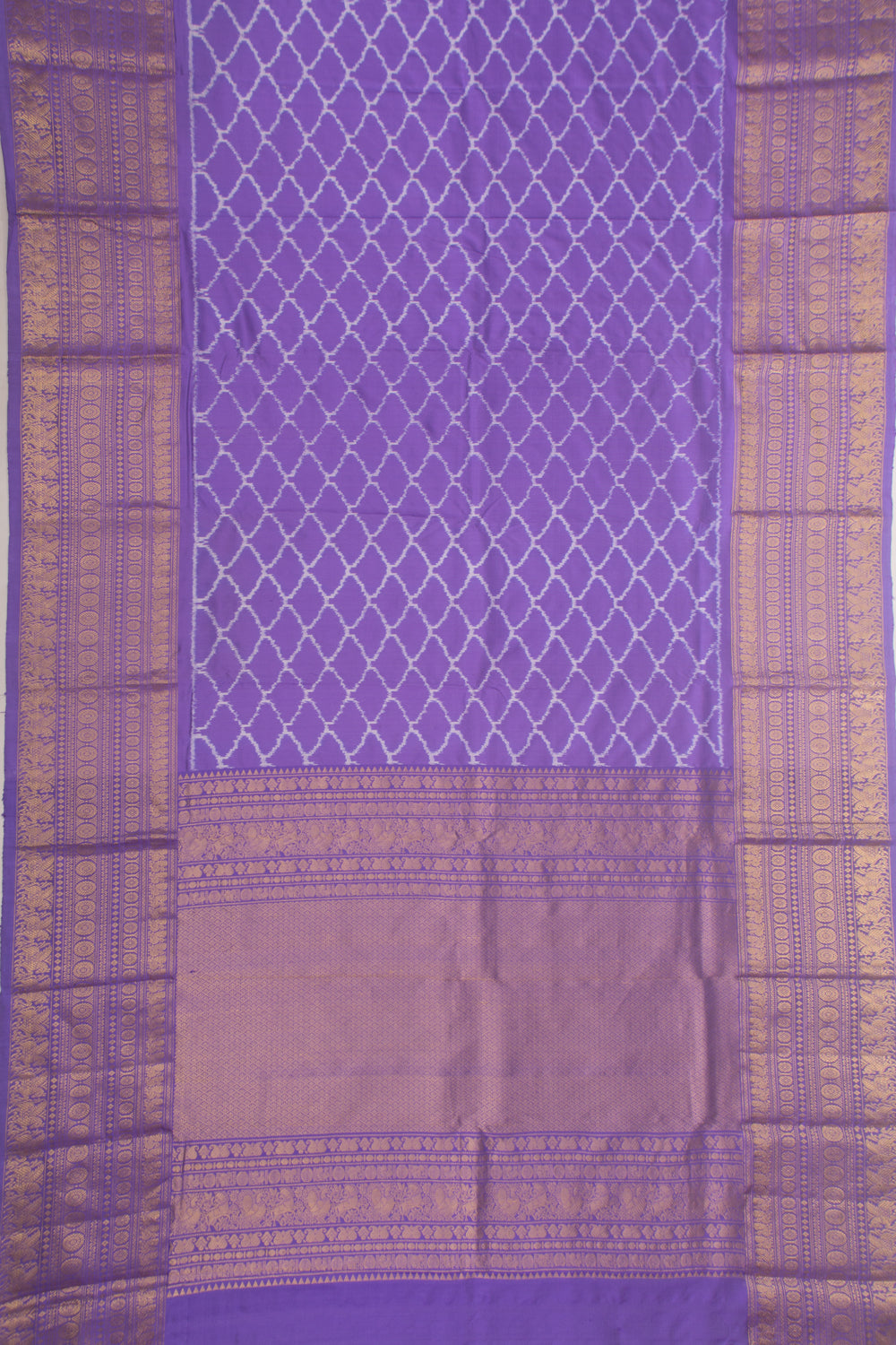 Kanchipuram Silk Ikat Lavender Saree