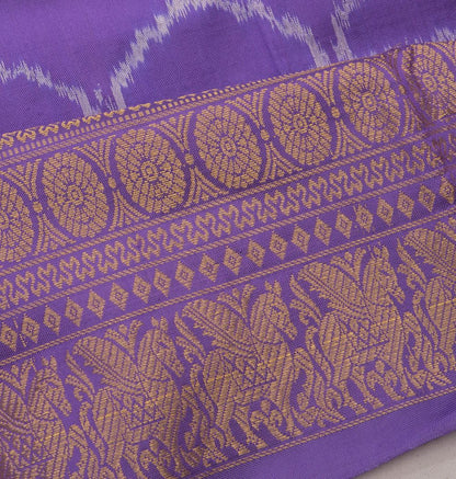Kanchipuram Silk Ikat Lavender Saree