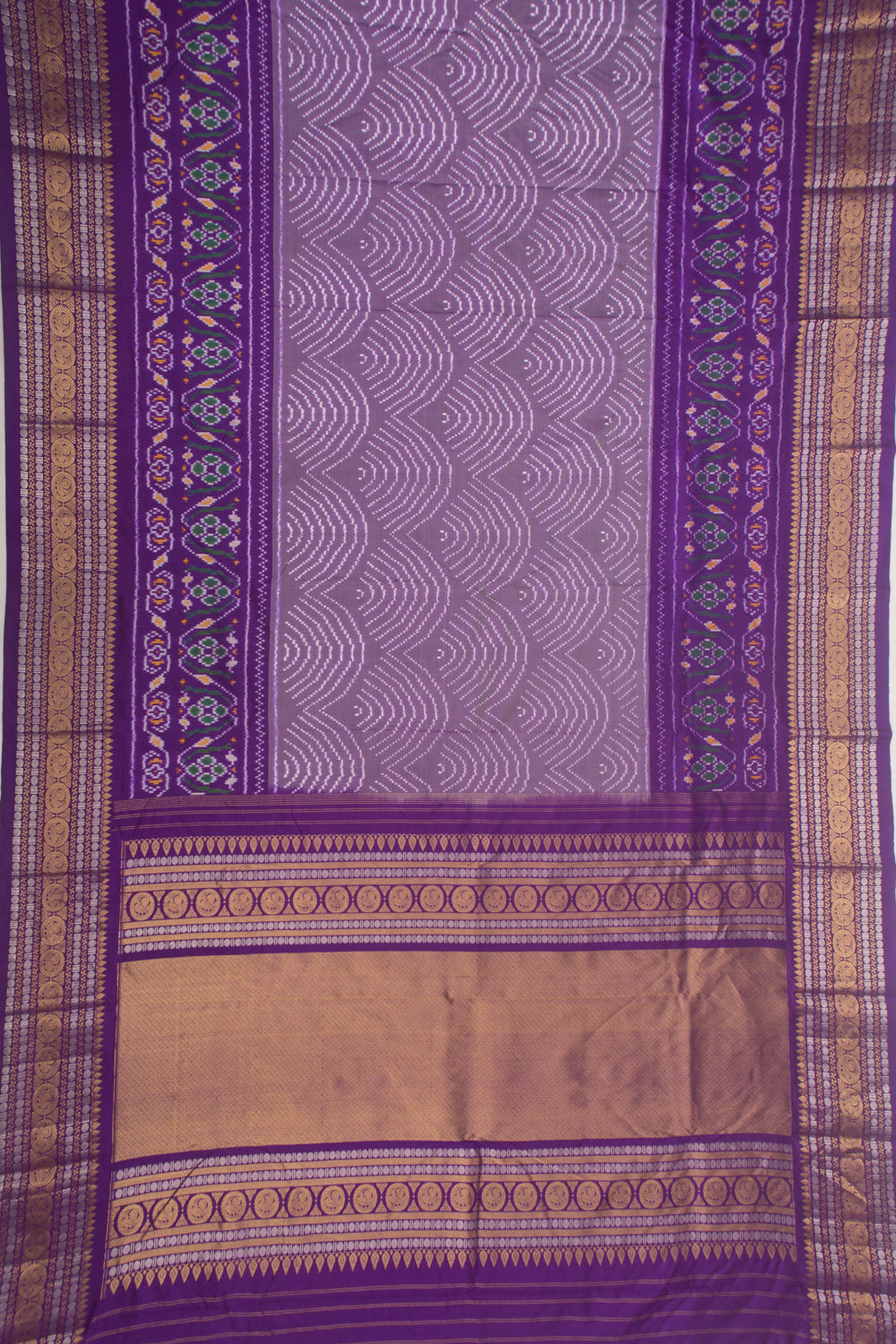 Kanchipuram Silk Ikat Lavender Saree