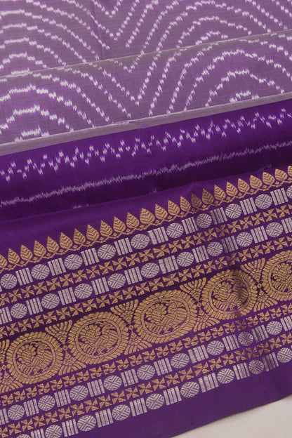 Kanchipuram Silk Ikat Lavender Saree