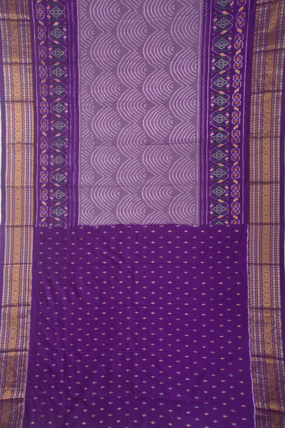 Kanchipuram Silk Ikat Lavender Saree