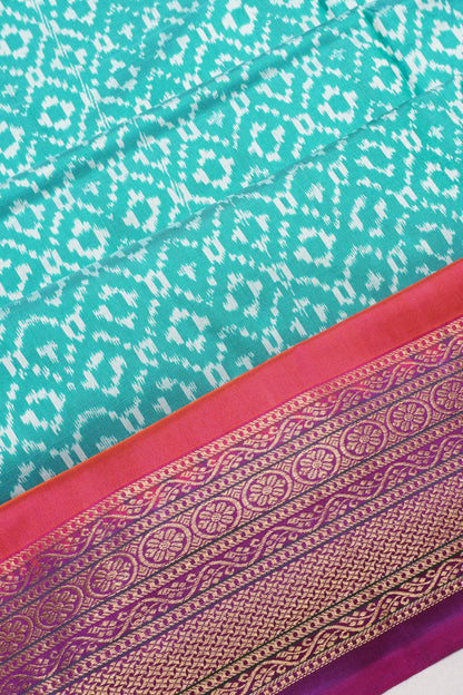 Pochampally Silk Ikat Sea Green Saree