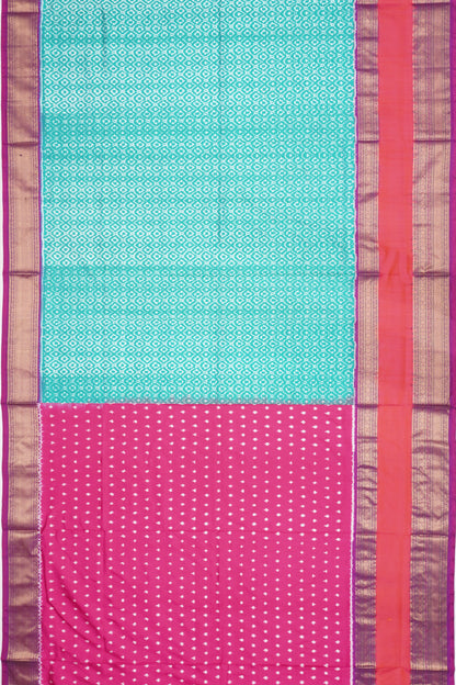 Pochampally Silk Ikat Sea Green Saree