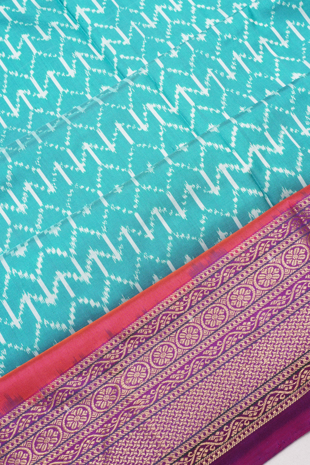Kanchipuram Silk Ikat Sea Green Saree