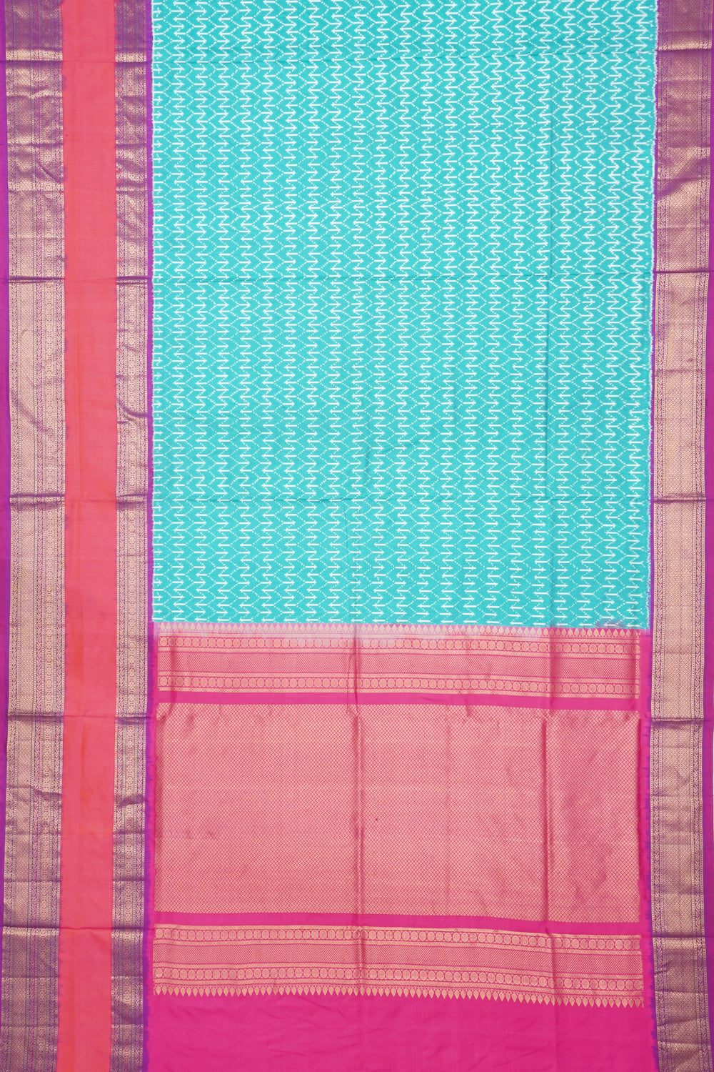 Kanchipuram Silk Ikat Sea Green Saree