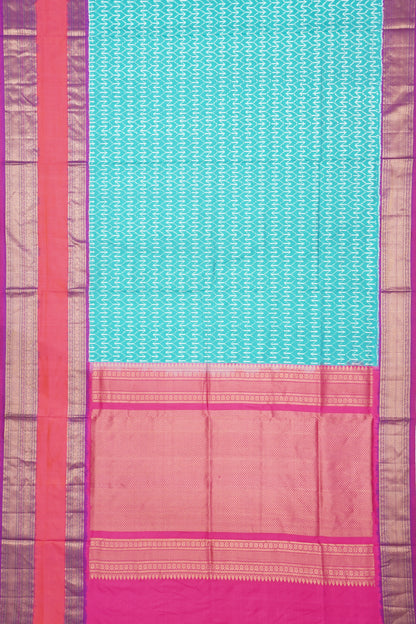 Kanchipuram Silk Ikat Sea Green Saree