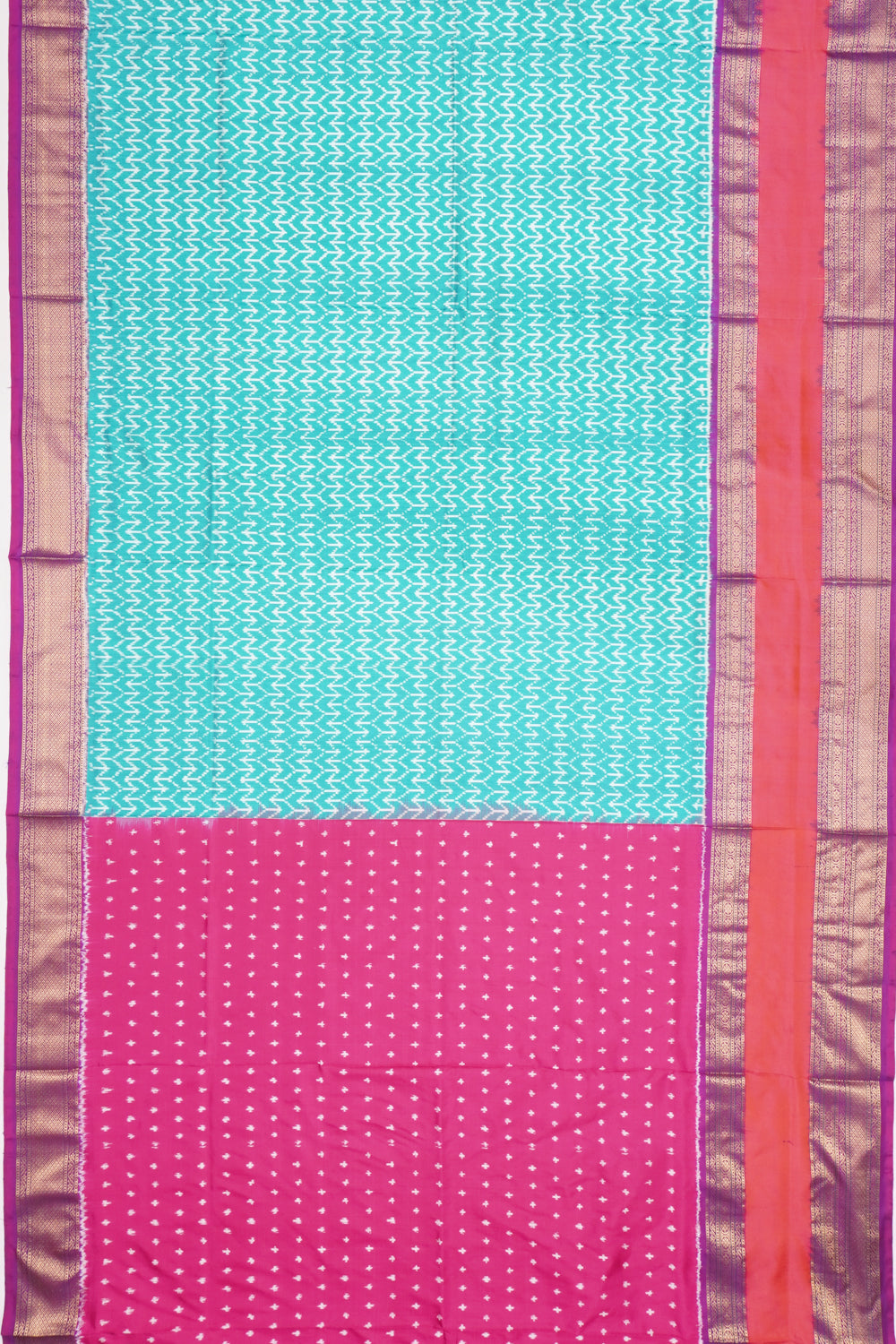 Kanchipuram Silk Ikat Sea Green Saree