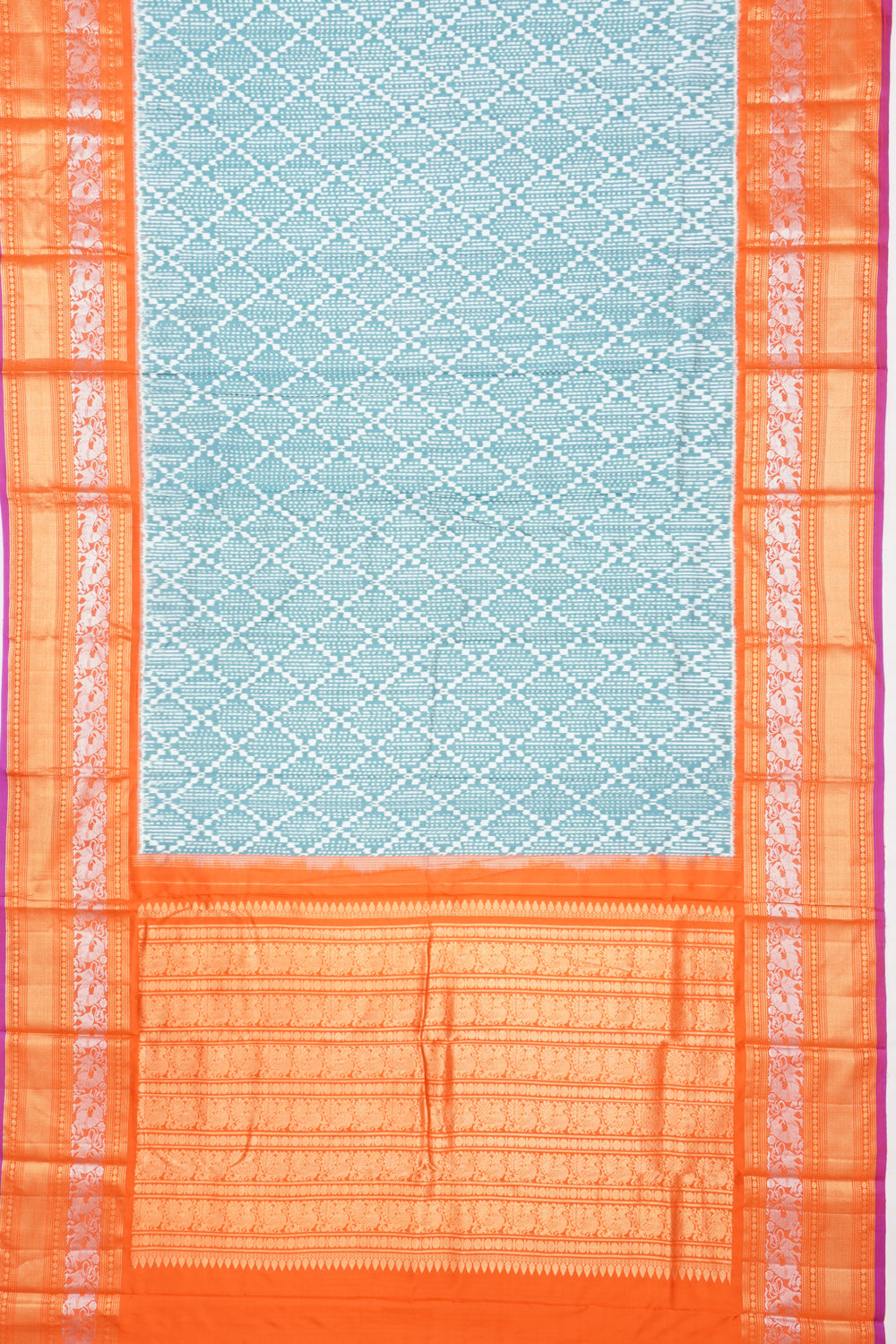 Kanchipuram Silk Ikat Blue Saree