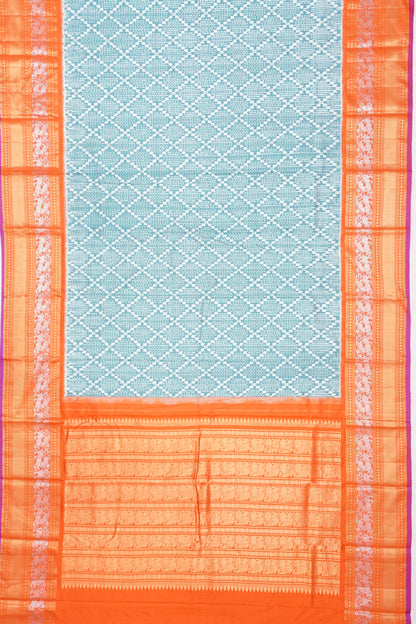 Kanchipuram Silk Ikat Blue Saree