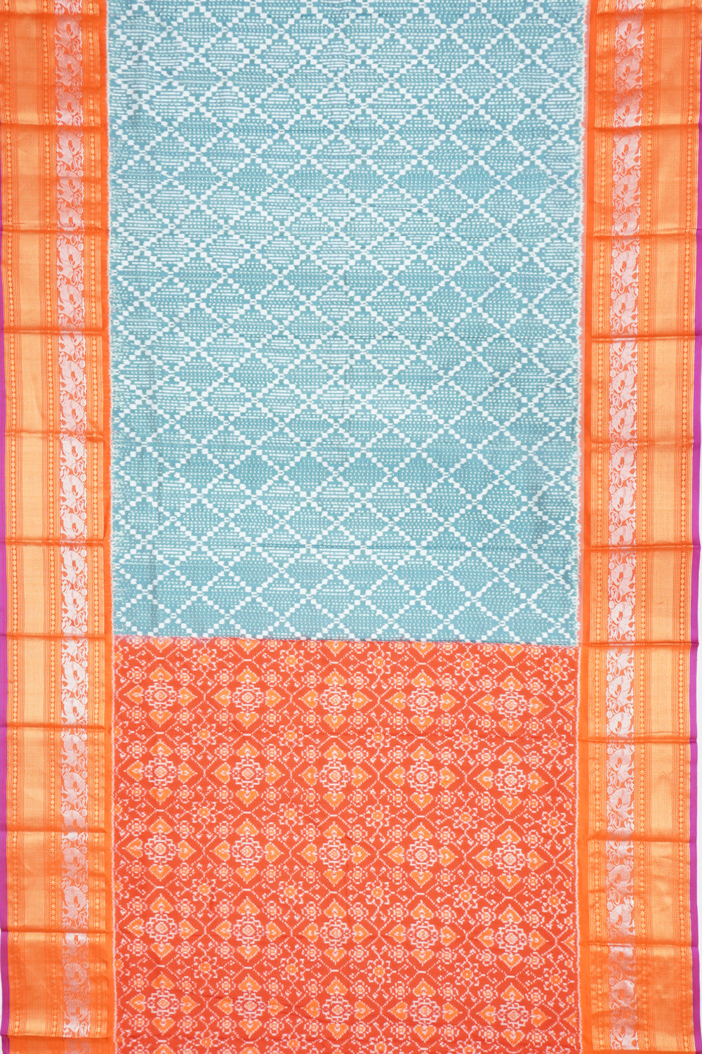 Kanchipuram Silk Ikat Blue Saree