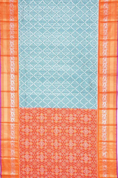 Kanchipuram Silk Ikat Blue Saree