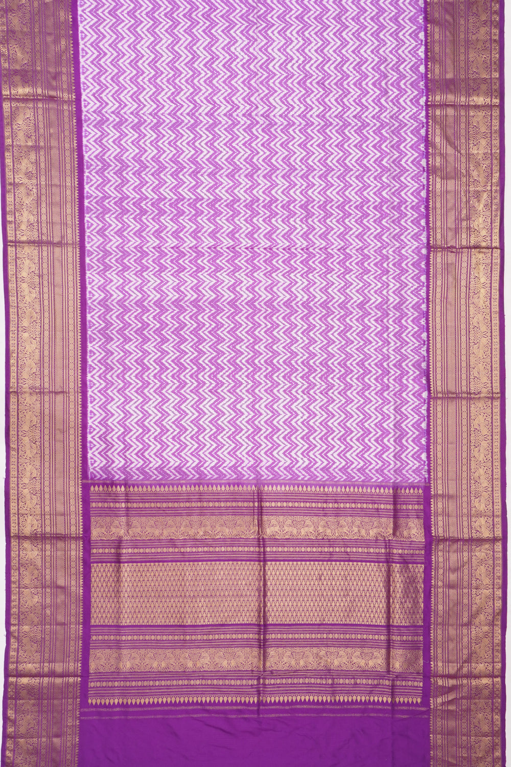 Kanchipuram Silk Ikat Lavender Saree