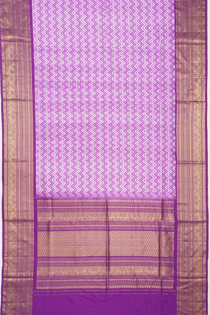 Kanchipuram Silk Ikat Lavender Saree