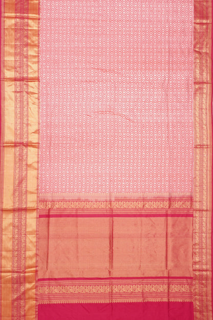 Kanchipuram Silk Ikat Baby Pink Saree
