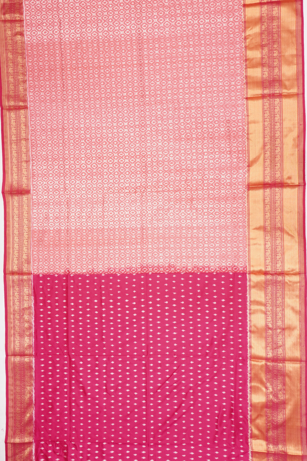 Kanchipuram Silk Ikat Baby Pink Saree