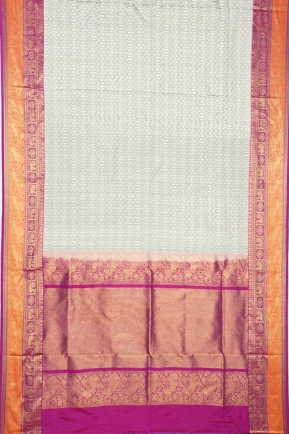 Kanchipuram SIlk Ikat Pastel Green Saree