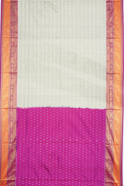 Kanchipuram SIlk Ikat Pastel Green Saree