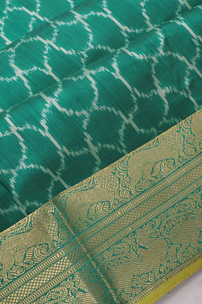 Kanchipuram Silk Ikat Sea Green Saree