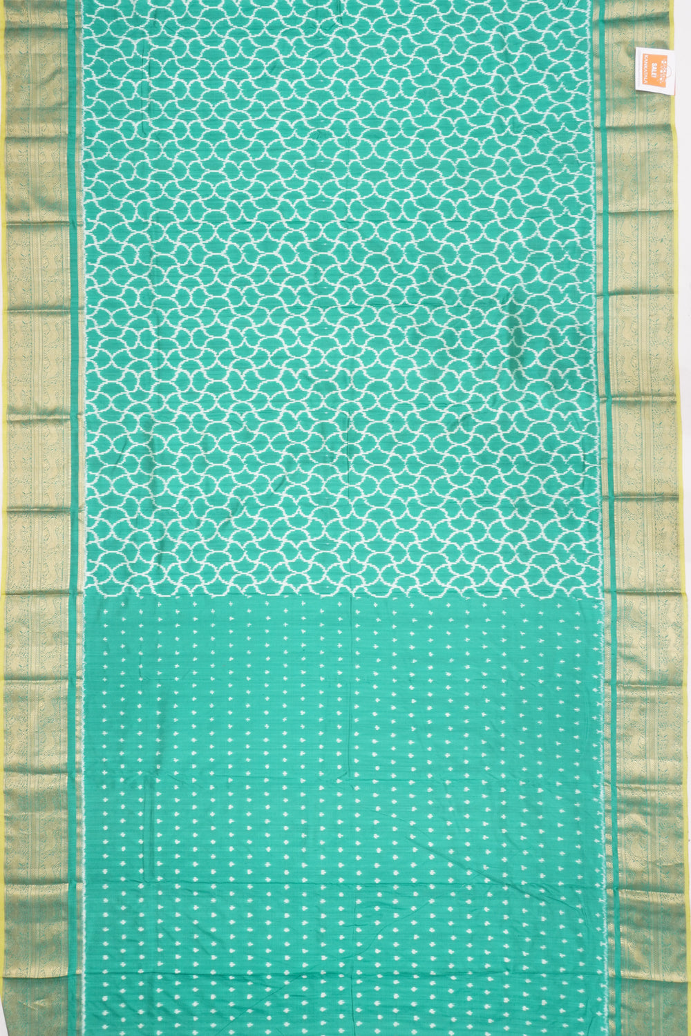 Kanchipuram Silk Ikat Sea Green Saree