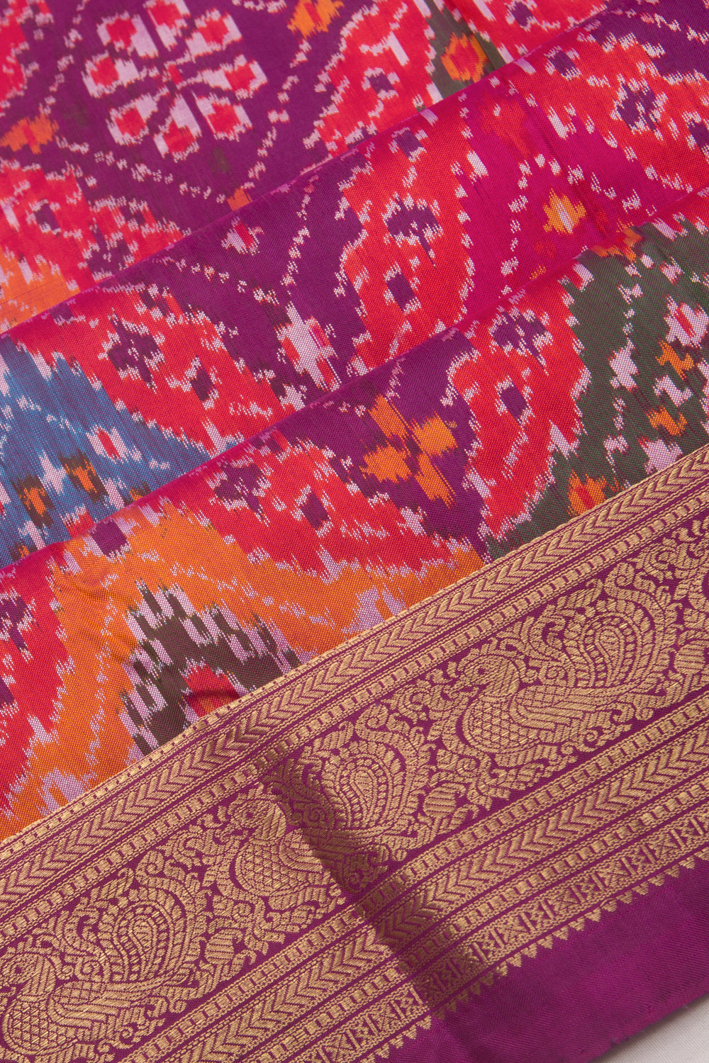 Kanchipuram Silk Ikat Purple Saree