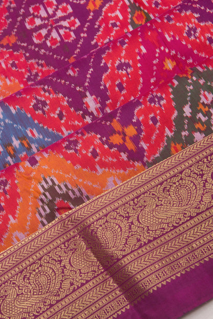 Kanchipuram Silk Ikat Purple Saree