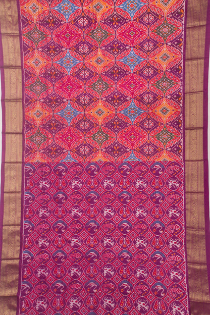Kanchipuram Silk Ikat Purple Saree