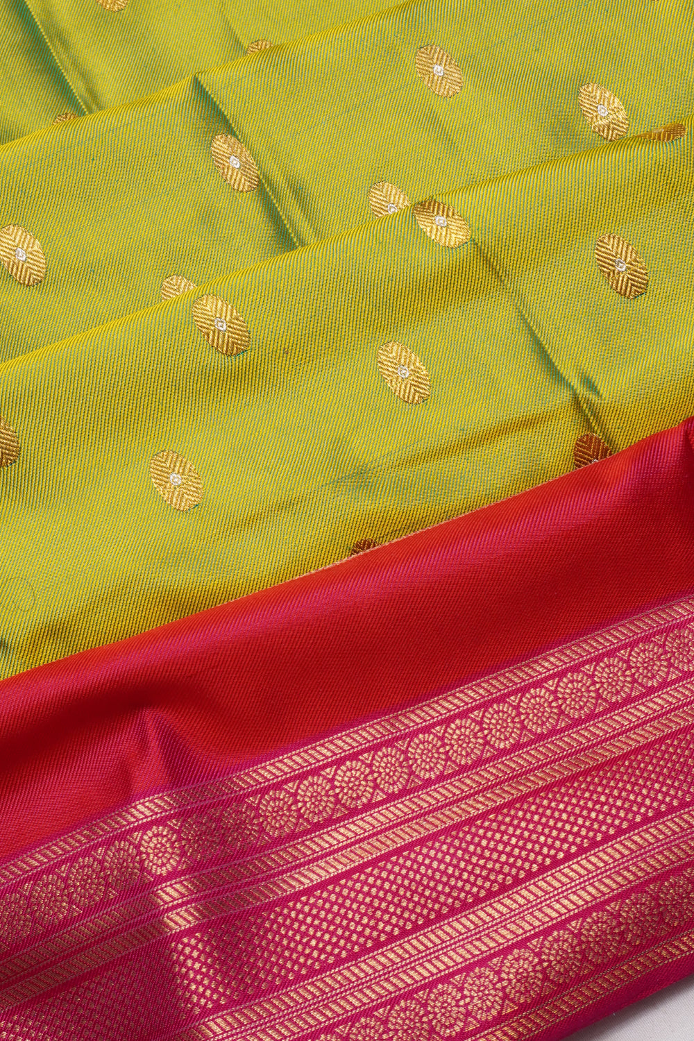 Kanchipuram Silk Twill Butta Green Saree