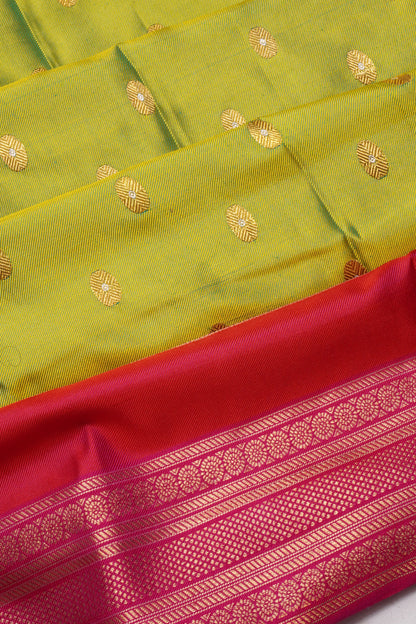 Kanchipuram Silk Twill Butta Green Saree