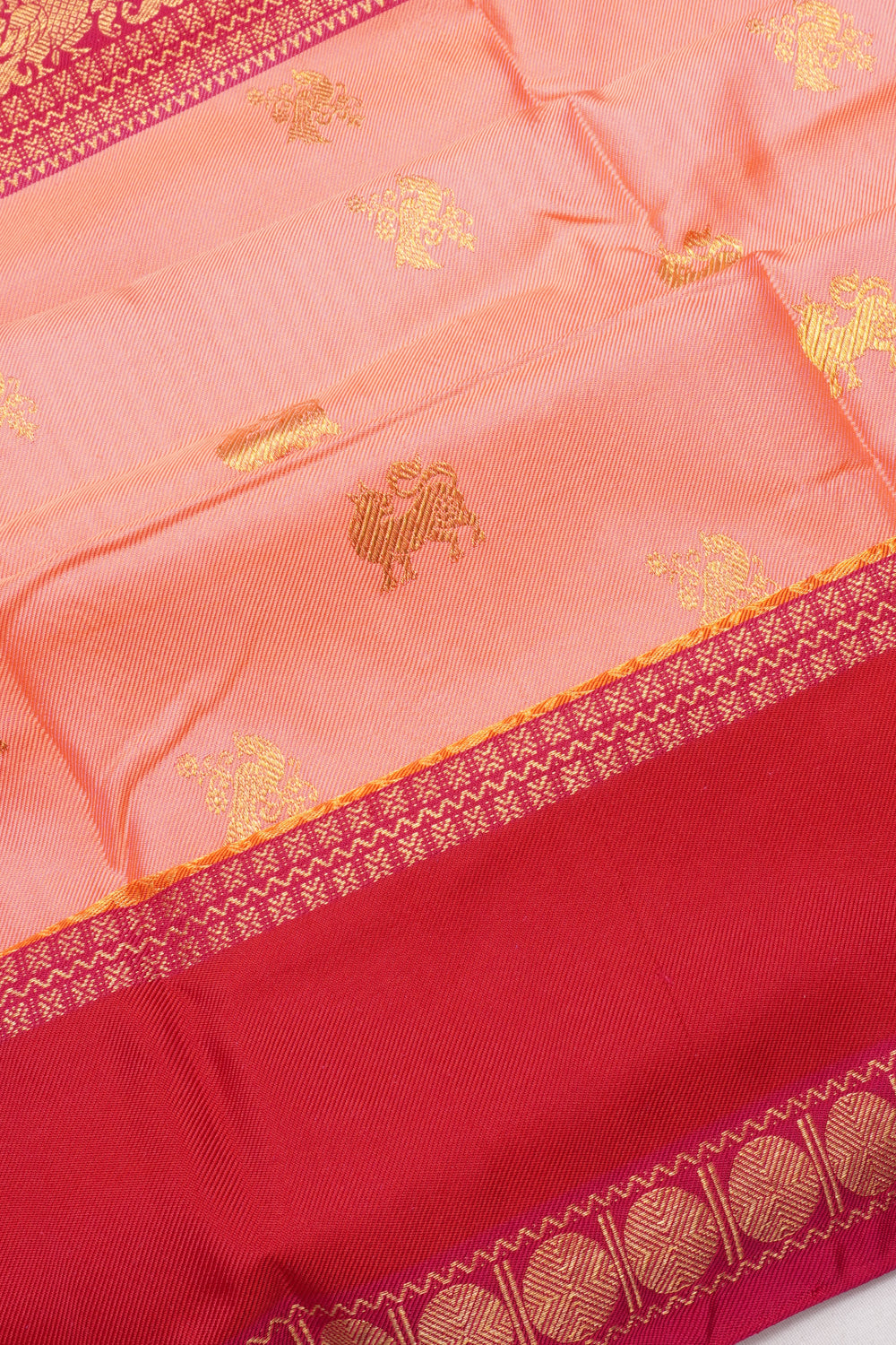 Kanchipuram Silk Twill Butta Baby Pink Saree