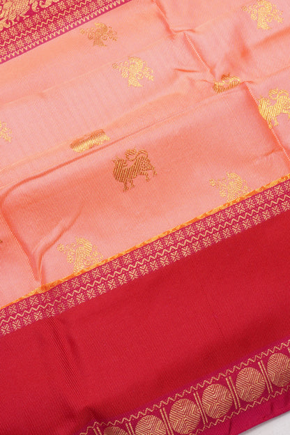 Kanchipuram Silk Twill Butta Baby Pink Saree