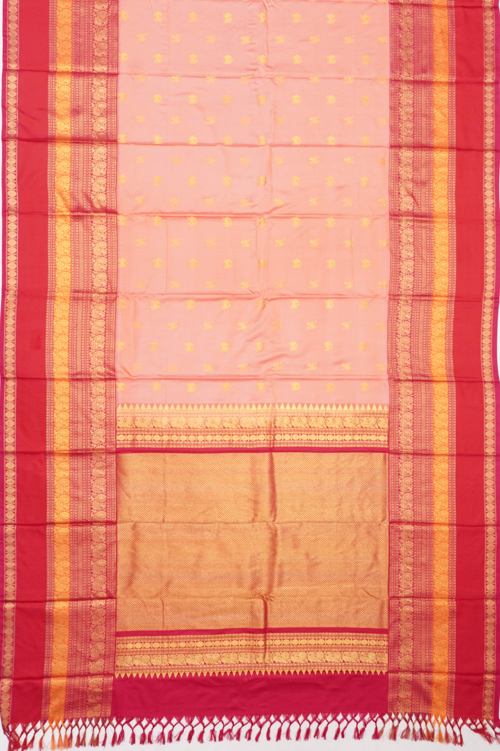 Kanchipuram Silk Twill Butta Baby Pink Saree