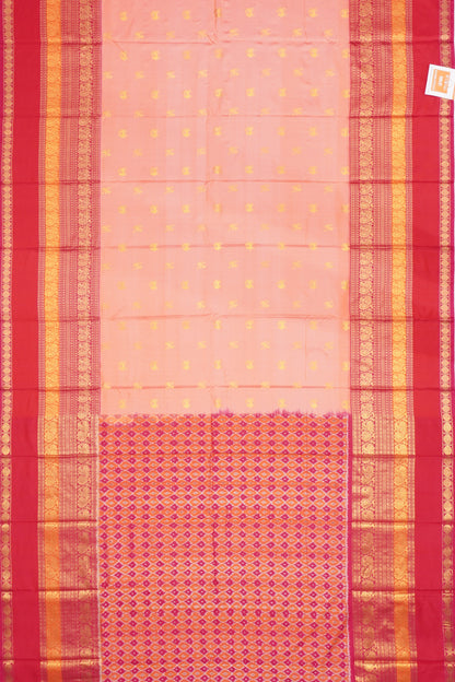 Kanchipuram Silk Twill Butta Baby Pink Saree