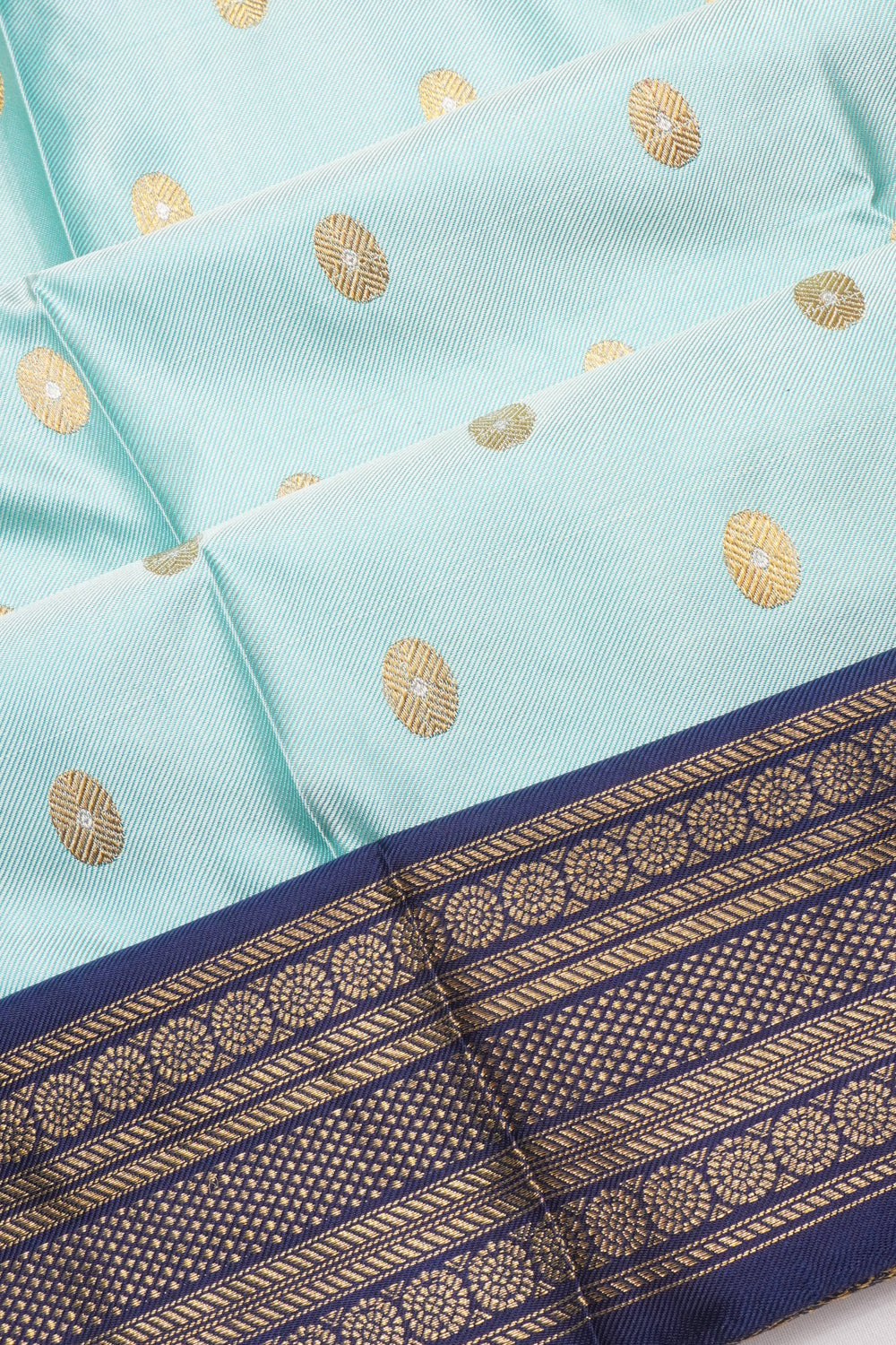 Kanchipuram Silk Twill Pastel Blue Saree