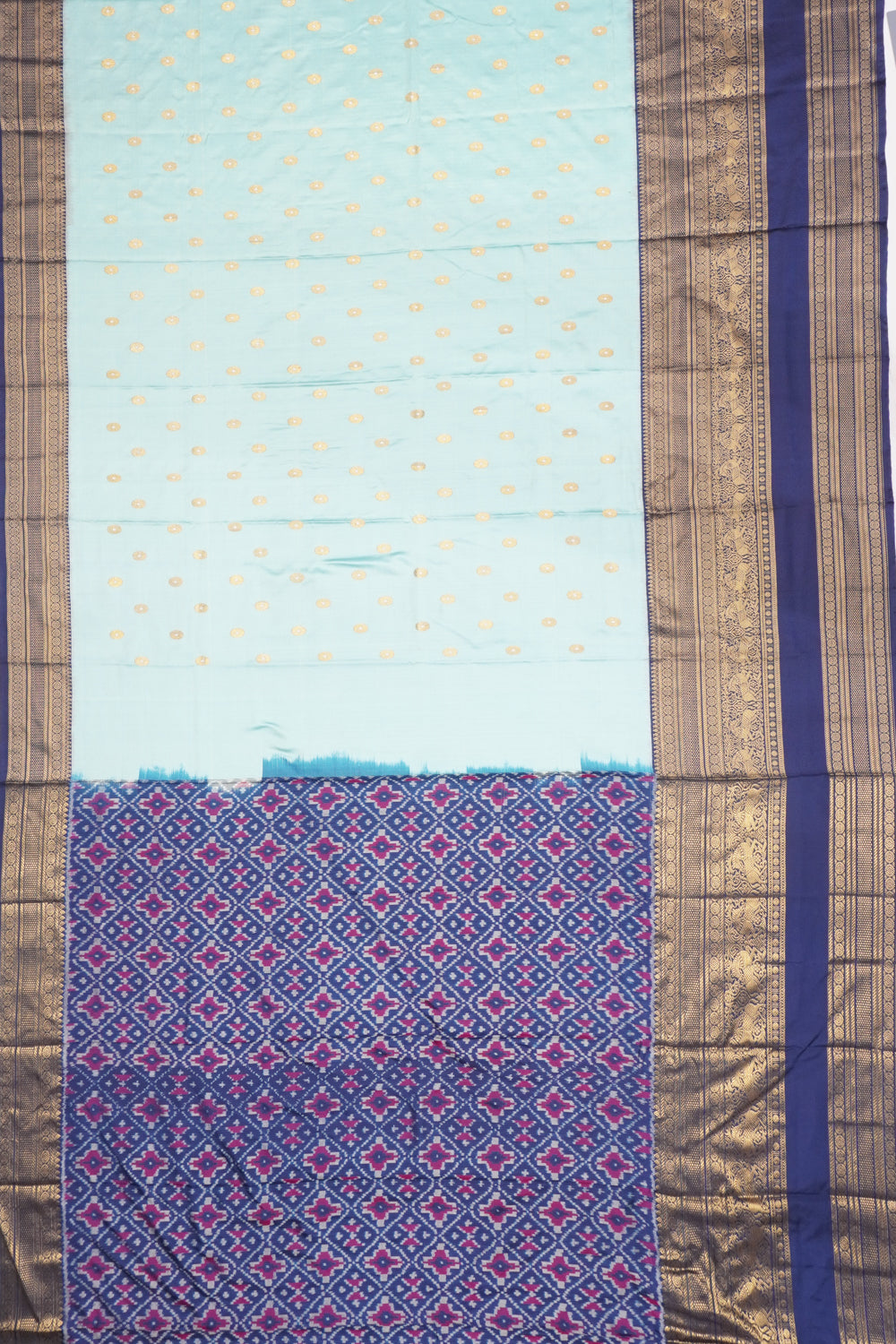 Kanchipuram Silk Twill Pastel Blue Saree