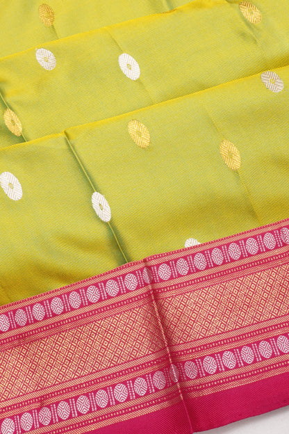 Kanchipuram Silk Twill Butta Green Saree