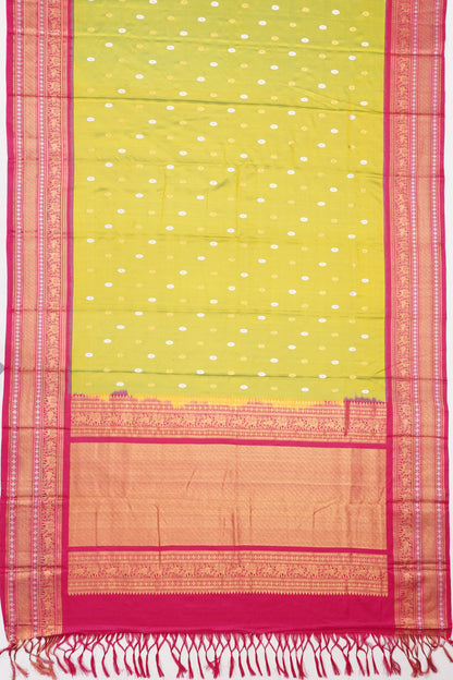Kanchipuram Silk Twill Butta Green Saree