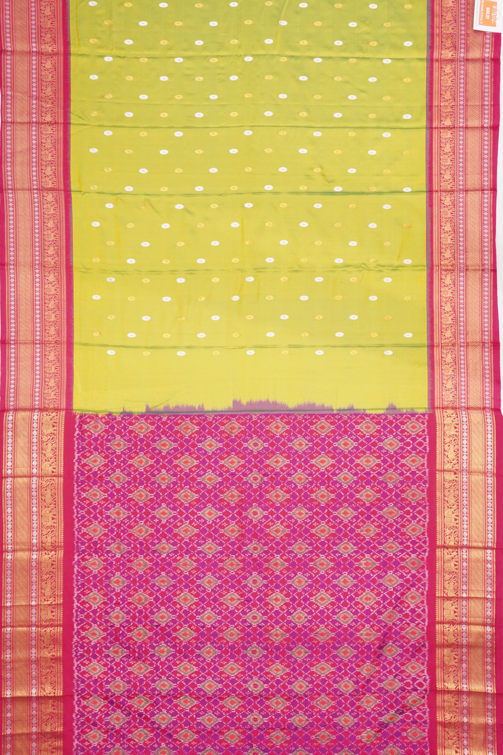 Kanchipuram Silk Twill Butta Green Saree