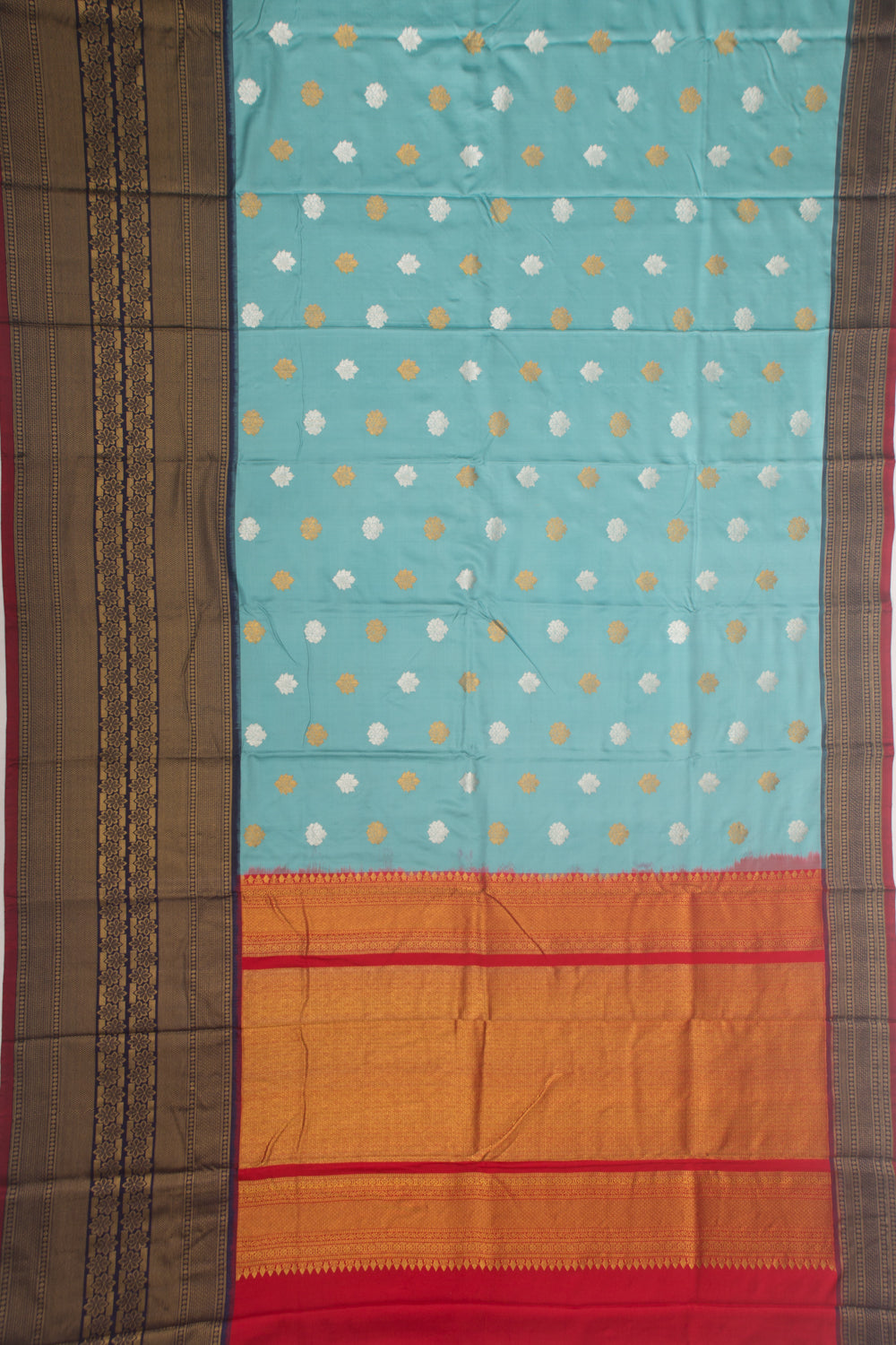 Kanchipuram Silk brocade Sky Blue Saree