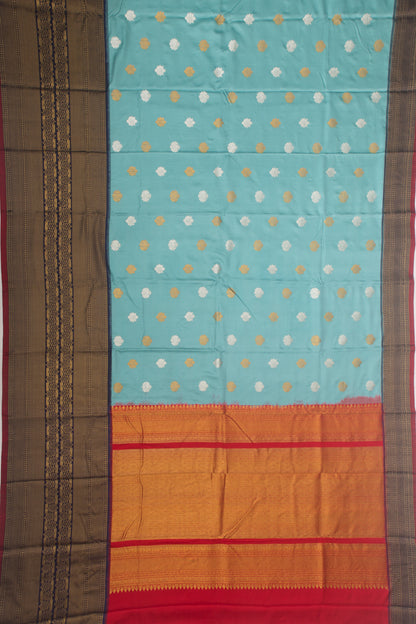 Kanchipuram Silk brocade Sky Blue Saree