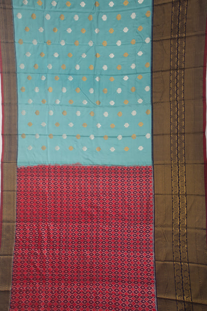Kanchipuram Silk brocade Sky Blue Saree