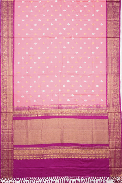 Kanchipuram Silk Twill Butta Pink Saree