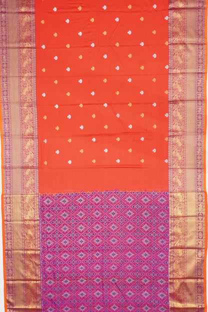 Kanchipuram Silk Twill Butta Dual Tone Red Saree