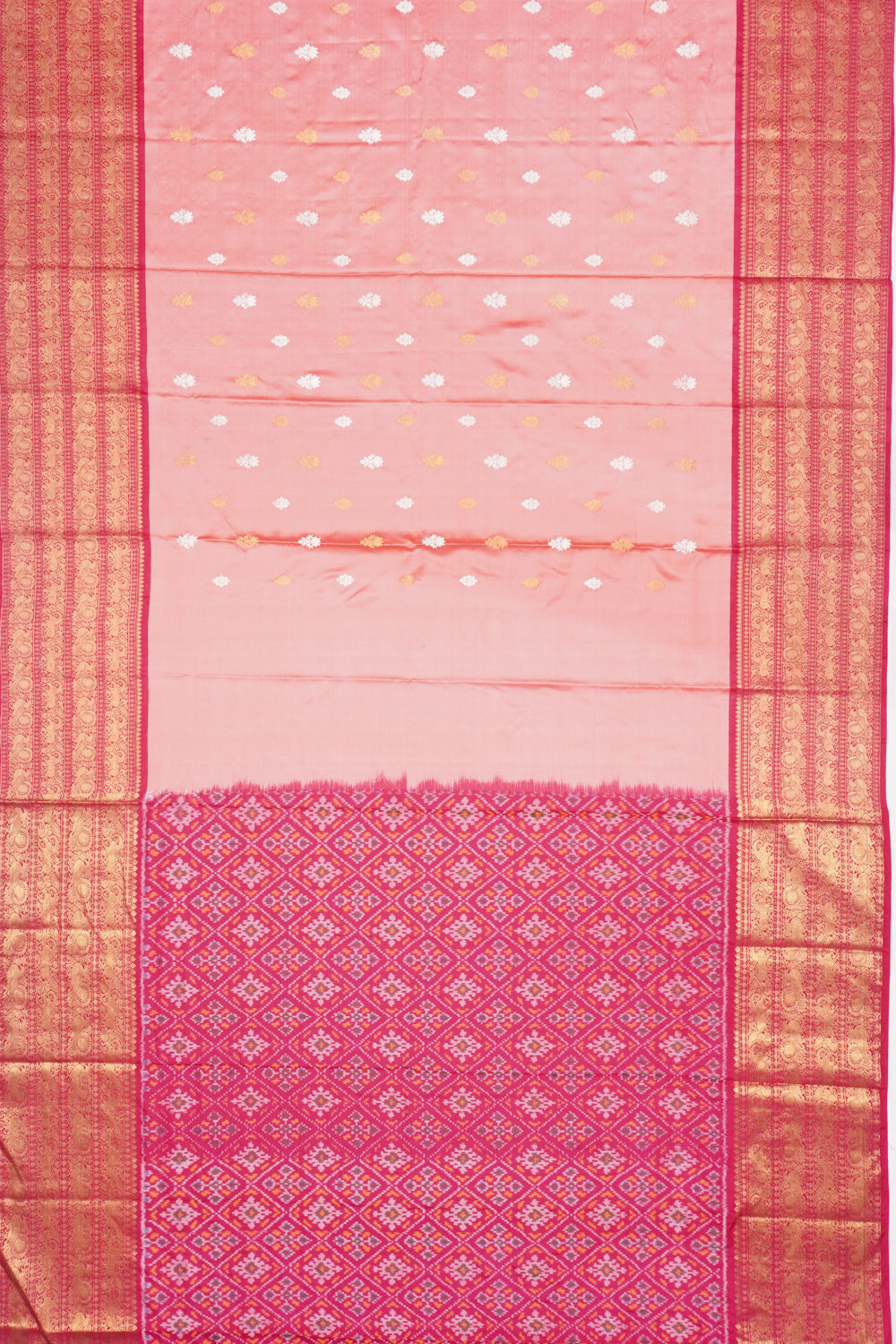 Kanchipuram Silk Twill Butta Baby Pink Saree