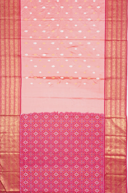 Kanchipuram Silk Twill Butta Baby Pink Saree