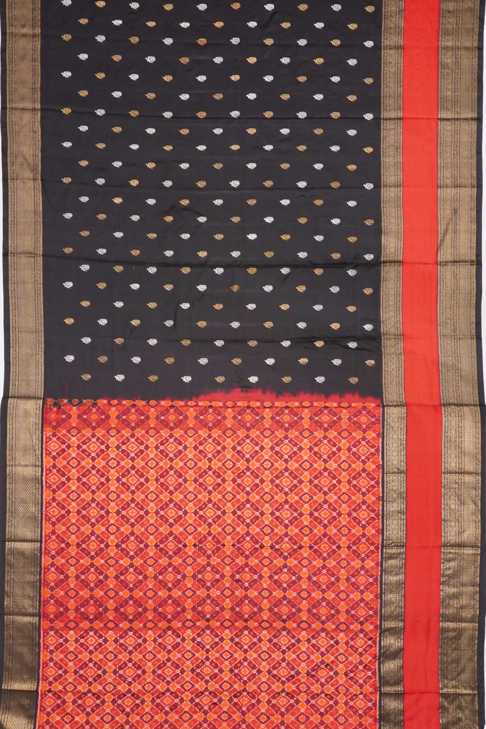 Kanchipuram Silk Twill Butta Black Saree