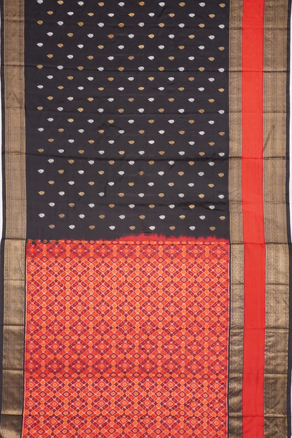 Kanchipuram Silk Twill Butta Black Saree